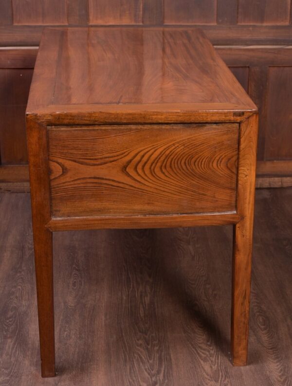 Chinese Elm Wood Knee Hole Desk SAI1870 - Image 9