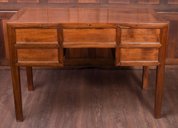 Chinese Elm Wood Knee Hole Desk SAI1870 - Image 10
