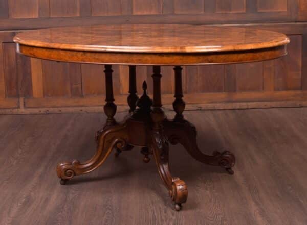 Fabulous Victorian Inlaid Burr Walnut Snap Top Loo Table SAI1905 - Image 3