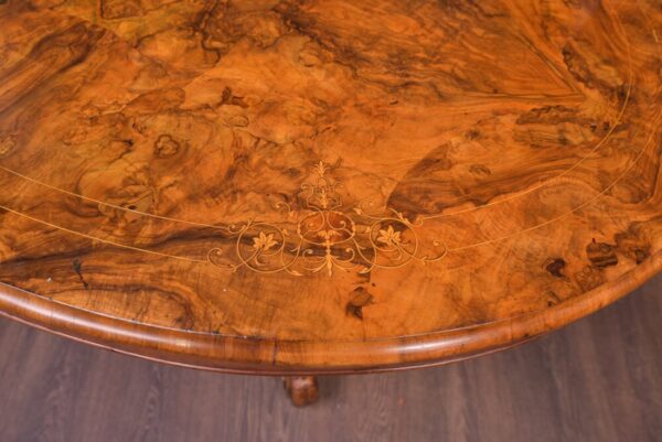 Fabulous Victorian Inlaid Burr Walnut Snap Top Loo Table SAI1905 Antique Furniture 8