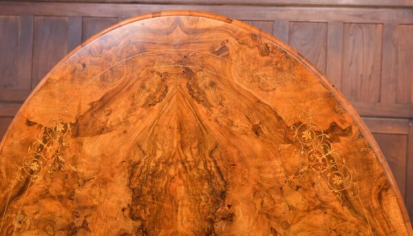 Fabulous Victorian Inlaid Burr Walnut Snap Top Loo Table SAI1905 - Image 10