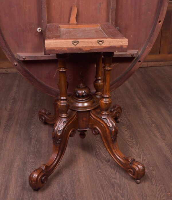 Fabulous Victorian Inlaid Burr Walnut Snap Top Loo Table SAI1905 - Image 14