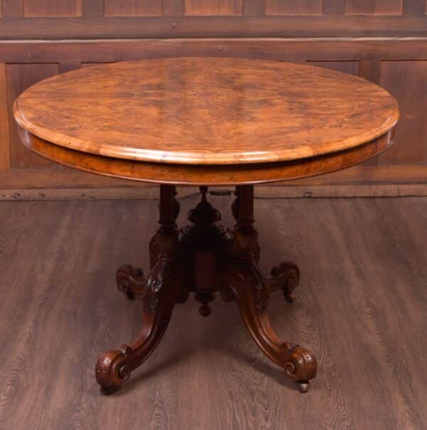 Fabulous Victorian Inlaid Burr Walnut Snap Top Loo Table SAI1905 Antique Furniture 19