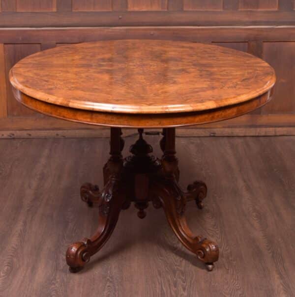 Fabulous Victorian Inlaid Burr Walnut Snap Top Loo Table SAI1905 - Image 17