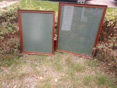 TWO Mid Century Very LARGE Frames Retro for Pop Art or Movie Poster Antique Cabinets 4