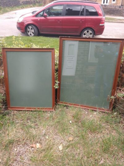 TWO Mid Century Very LARGE Frames Retro for Pop Art or Movie Poster Antique Cabinets 3