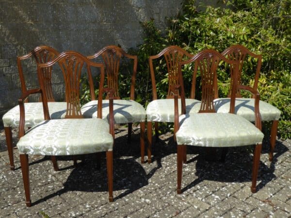 Set of 6 mahogany dining chairs including 2 carvers circa 1880. dining chairs Antique Chairs 4