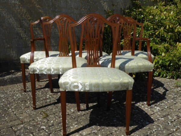 Set of 6 mahogany dining chairs including 2 carvers circa 1880. - Image 10