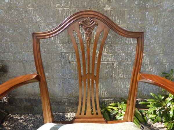 Set of 6 mahogany dining chairs including 2 carvers circa 1880. - Image 4