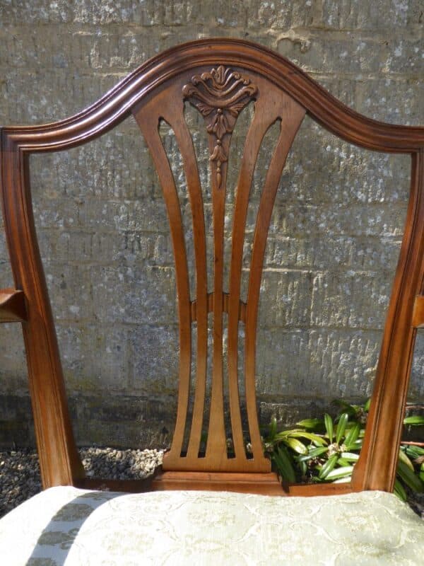 Set of 6 mahogany dining chairs including 2 carvers circa 1880. - Image 6