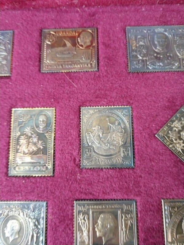 Rare set of Stamps of the British Empire Sterling Silver Boxed with Certificates c1980 - Image 5