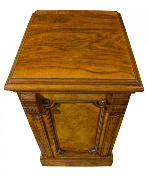 A fine pair of Victorian walnut pedestals c1870 Antique Cabinets 4