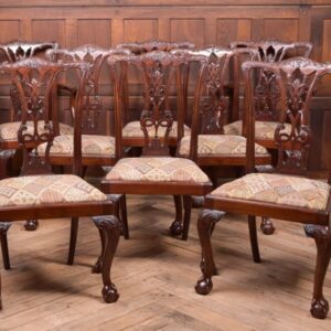 Fantastic Set Of 8 Edwardian Mahogany Chippendale Style Chairs SAI2063 Antique Furniture