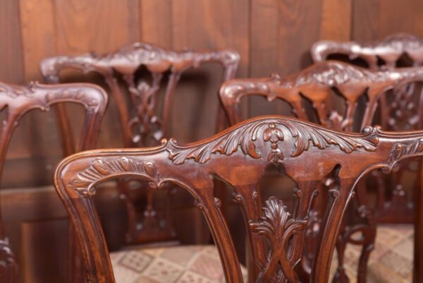 Fantastic Set Of 8 Edwardian Mahogany Chippendale Style Chairs SAI2063 - Image 2