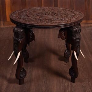 Late 19th Century Carved Anglo Indian Elephant Side Table SAI1822 Antique Furniture