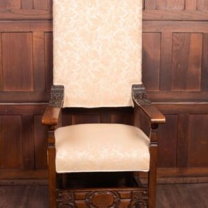 Superb 19th Century Carved Walnut Throne Chair SAI1841 Antique Furniture