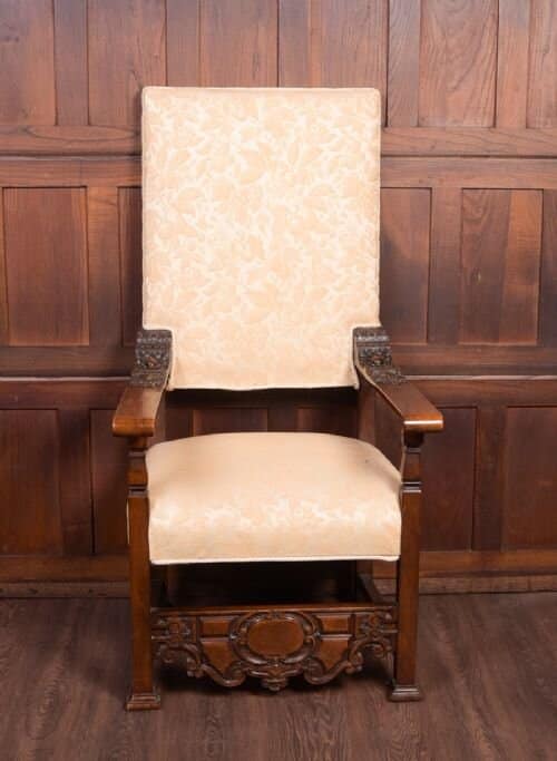 Superb 19th Century Carved Walnut Throne Chair SAI1841 Antique Furniture 3