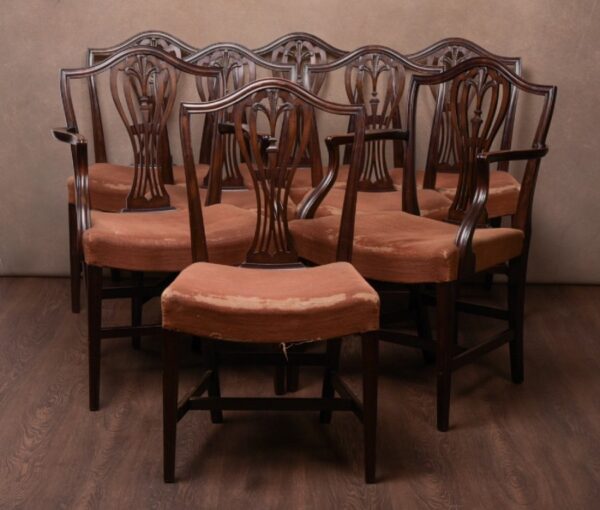 Set Of 8 19th Century Hepplewhite Dining Chairs SAI1413 Antique Furniture 17