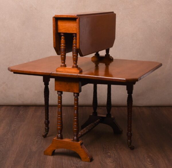 An Unusual Edwardian Walnut Double Sutherland Dropleaf Table SAI1465 - Image 9