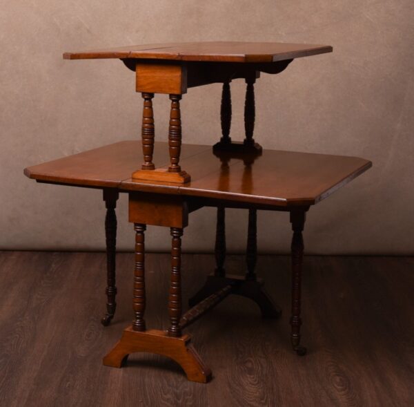 An Unusual Edwardian Walnut Double Sutherland Dropleaf Table SAI1465 - Image 8