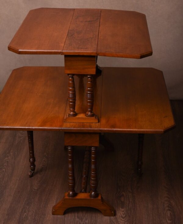 An Unusual Edwardian Walnut Double Sutherland Dropleaf Table SAI1465 - Image 4