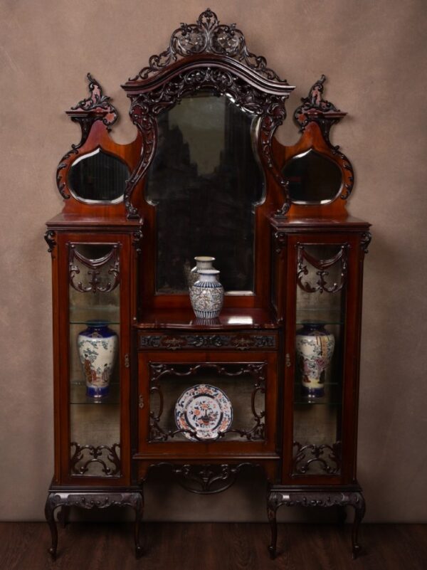 Stunning Quality Edwardian Mirror Back Display Cabinet SAI1475 Antique Furniture 18