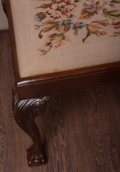 Edwardian Mahogany Claw And Ball Feet Upholstered Stool SAI1472 Antique Furniture 4