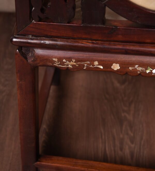 19th Century Chinese Marble Inset Mother-of-pearl Inlaid Arm Chair SAI1550 Antique Furniture 6