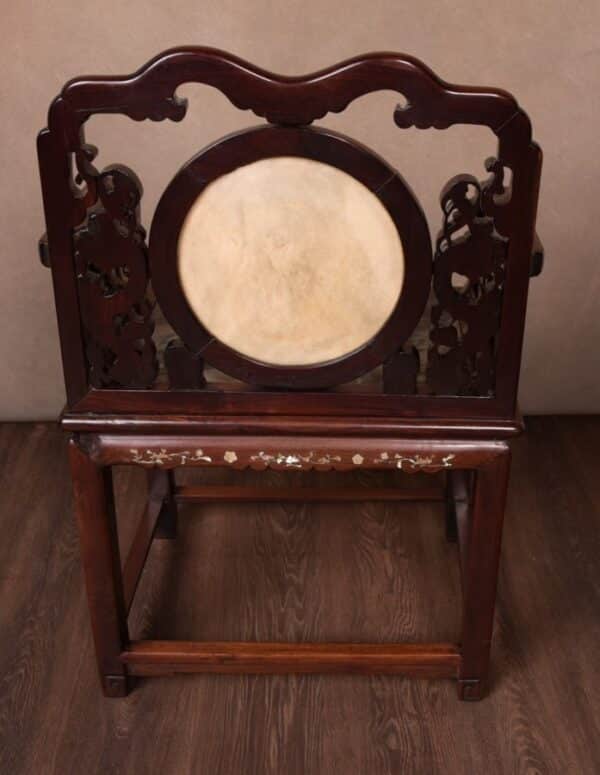 19th Century Chinese Marble Inset Mother-of-pearl Inlaid Arm Chair SAI1550 - Image 3