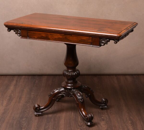 Quality Victorian Rosewood Fold Over Card Table SAI1598 Antique Furniture 14