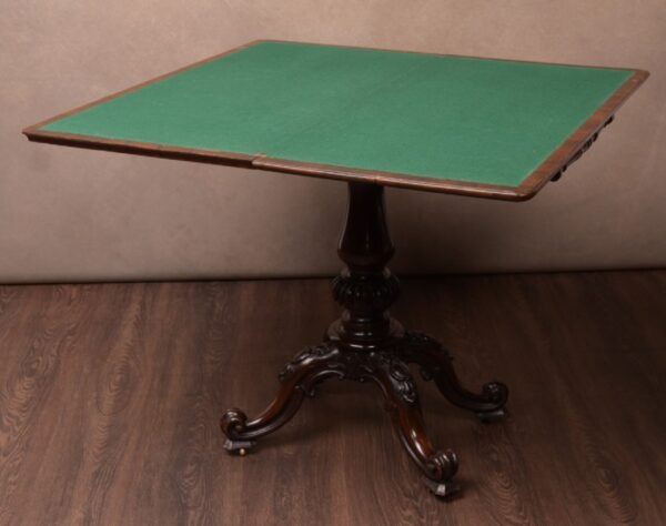 Quality Victorian Rosewood Fold Over Card Table SAI1598 Antique Furniture 9