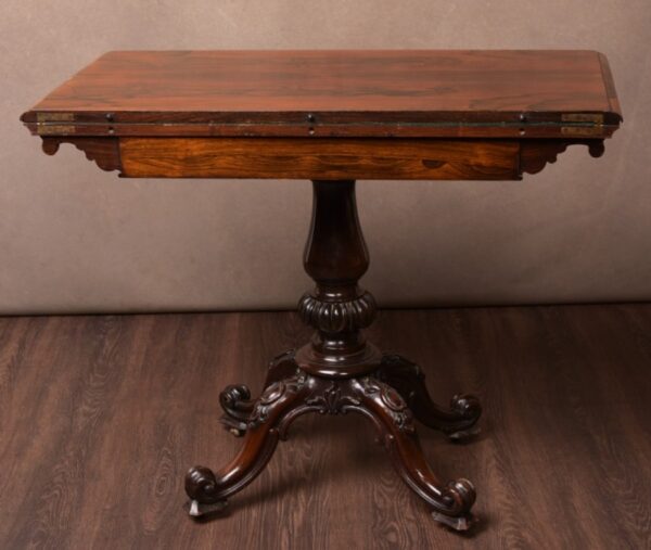 Quality Victorian Rosewood Fold Over Card Table SAI1598 Antique Furniture 6