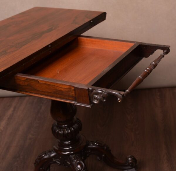 Quality Victorian Rosewood Fold Over Card Table SAI1598 Antique Furniture 4