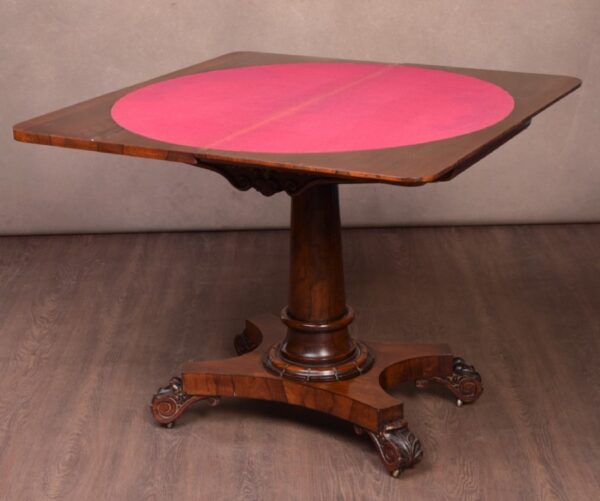 William 4th Rosewood Fold Over Card Table SAI1668 Antique Furniture 12