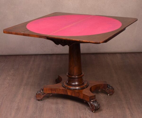 William 4th Rosewood Fold Over Card Table SAI1668 - Image 10
