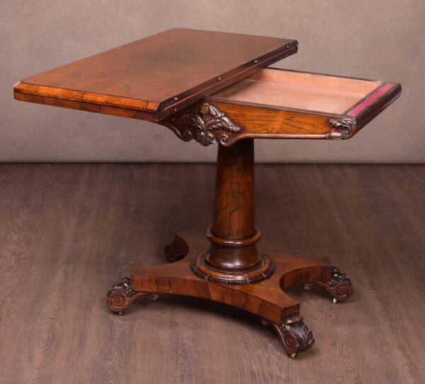 William 4th Rosewood Fold Over Card Table SAI1668 Antique Furniture 11