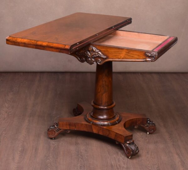 William 4th Rosewood Fold Over Card Table SAI1668 - Image 9
