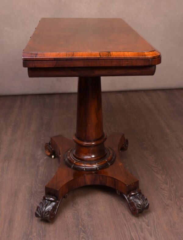 William 4th Rosewood Fold Over Card Table SAI1668 - Image 4