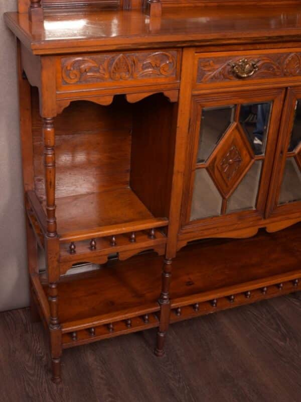 Edwardian Walnut Mirror Back Sideboard/ Display Cabin SAI1678 Antique Furniture 16