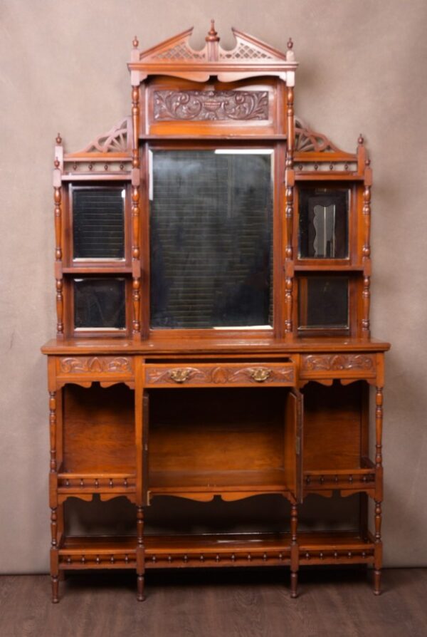 Edwardian Walnut Mirror Back Sideboard/ Display Cabin SAI1678 - Image 7