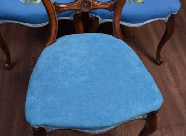 Fantastic Set Of 6 Victorian Walnut Balloon Back Dining Chairs SAI1836 - Image 3