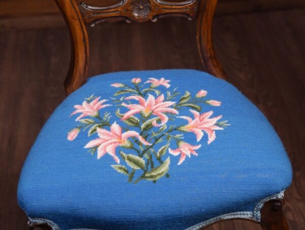 Fantastic Set Of 6 Victorian Walnut Balloon Back Dining Chairs SAI1836 - Image 8