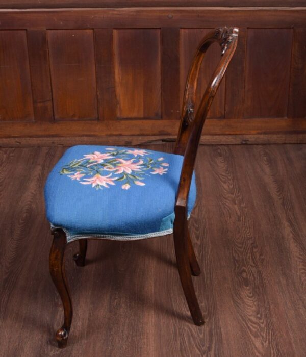 Fantastic Set Of 6 Victorian Walnut Balloon Back Dining Chairs SAI1836 - Image 9