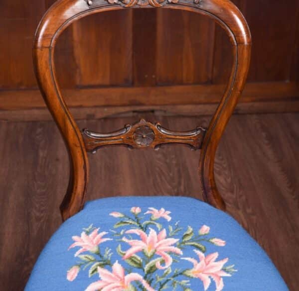 Fantastic Set Of 6 Victorian Walnut Balloon Back Dining Chairs SAI1836 - Image 12