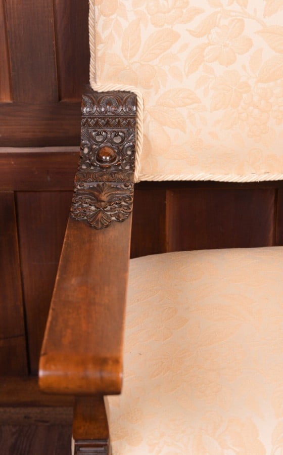 Superb 19th Century Carved Walnut Throne Chair SAI1841 Antique Furniture 5