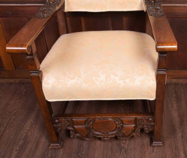 Superb 19th Century Carved Walnut Throne Chair SAI1841 Antique Furniture 7