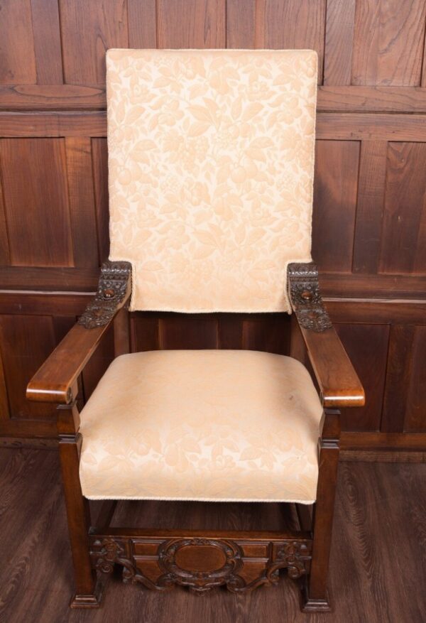 Superb 19th Century Carved Walnut Throne Chair SAI1841 Antique Furniture 8