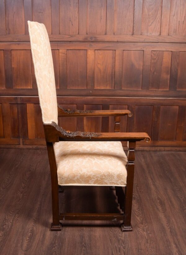 Superb 19th Century Carved Walnut Throne Chair SAI1841 Antique Furniture 11