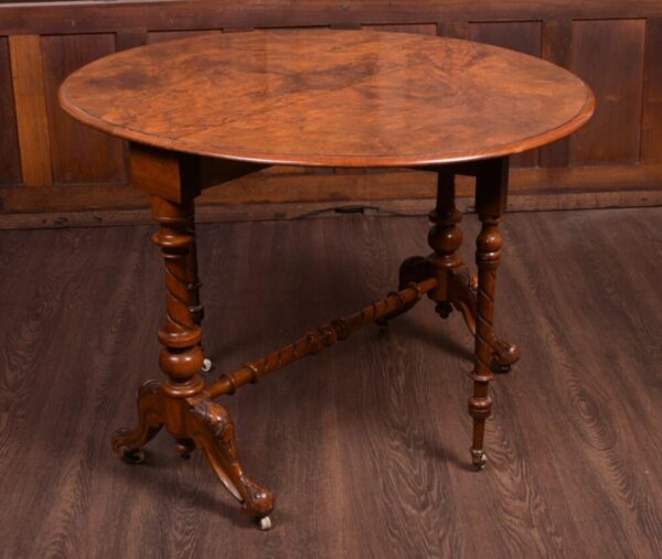 Victorian Burr Walnut Sutherland Table SAI1837 - Image 6