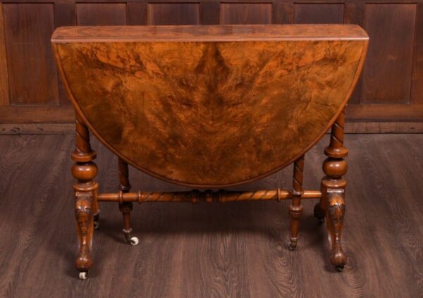 Victorian Burr Walnut Sutherland Table SAI1837 - Image 12